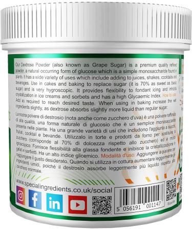 Dextrose Powder 500g - Premium Quality Vegan & Vegetarian Friendly Non-GMO Gluten Free Powder in Recyclable Container - 500g (Pack of 1) - Buy Online on SooperMarket.com
