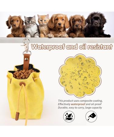 Newofview Dog Treats & Food Storage Bag - Durable Canvas Training Feed Bag with Clip Buckle - Yellow - Buy Online on SooperMarket.com
