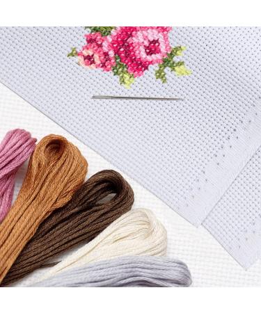 Anjmd 59x39 Inch 11 Count Aida Cloth White, DIY Cross Stitch Fabric for Home Embroidery - Buy Online on SooperMarket.com