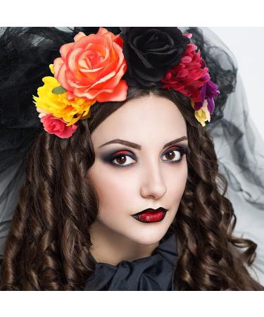 6 Pcs Mexican Rose Flower Crown Headband - Easter Wedding Floral Headbands for Masquerade & Cosplay - Buy Online on SooperMarket.com