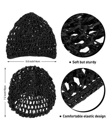 Geyoga 4-Piece Mesh Crochet Hair Net Snood Hat for Women - Black | Sleep Hair Cover - Buy Online on SooperMarket.com