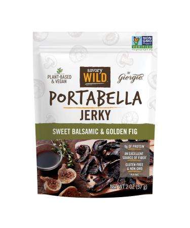 Savory Wild Vegan Portabella Mushroom Jerky | Gluten Free & Non-GMO | Sweet Balsamic & Golden Fig