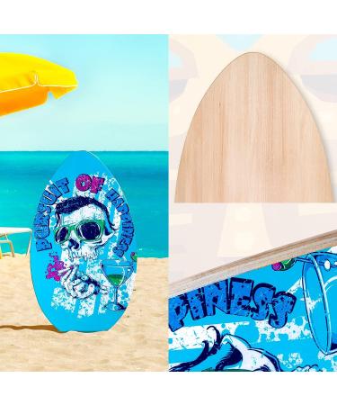 TCXDG Skipper Skimboard 35&41 Inch Wooden Beginners Skim Board - Easy Grip Sand Board for Beach - Blue Skeleton Design - Buy Online on SooperMarket.com