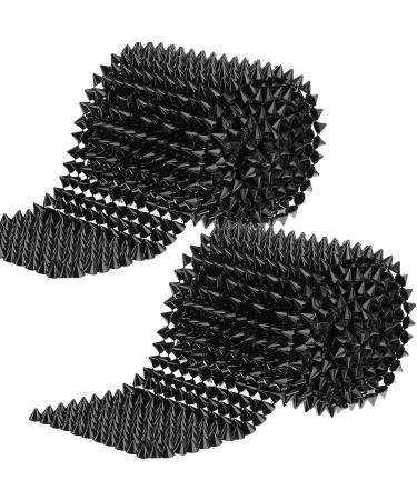 2 Yards Sew Stitch on Spike for Crafts Stud Cone Spikes Cone Studs Rivets DIY Flatback Punk Trim Bead for Clothing  Wedding  Performance  Arts and Crafts Decoration (Black)