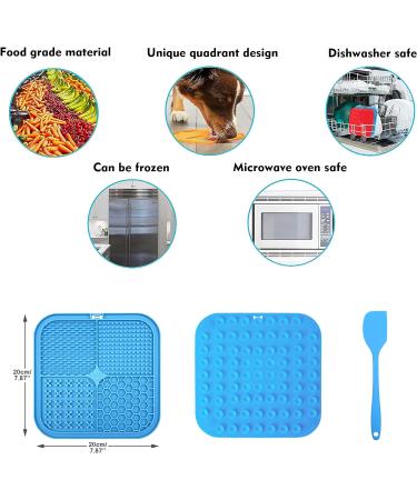 Lick Mat for Dogs - BPA-Free 2 Pack Leak Proof Mats with Strong Suction | Ideal for Bathing Training Fur & Claw Care - Includes Silicone Spatula - Buy Online on SooperMarket.com