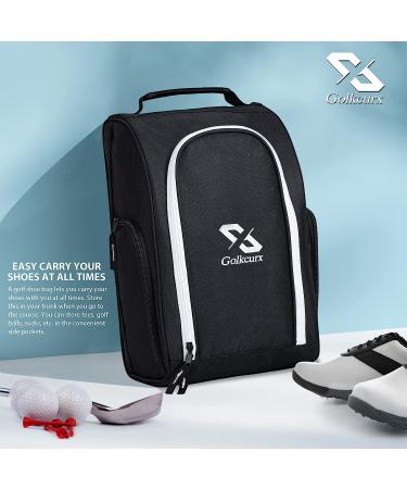 Golkcurx Golf Shoe Bag for Travel - Zippered Sport Shoe Carrier with Accessory Pockets (Black) - Buy Online on SooperMarket.com