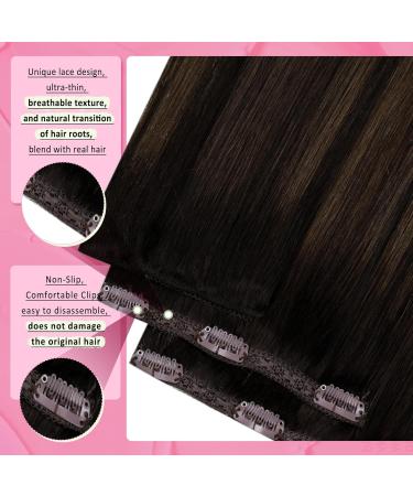 Youngsee 40 cm Brown Ombre Clip-In Extensions - Real Hair 120g 7 Pieces - Smooth & Easy Clips - Buy Online on SooperMarket.com