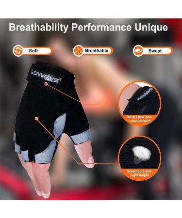 Sawans Gym Workout Gloves for Men and Women | Breathable Weight Lifting Gloves with Wrist Support | Padded for Deadlifts & Pull Ups | Medium Size - Buy Online on SooperMarket.com