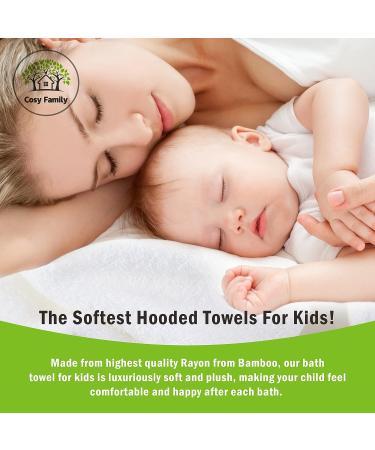 3 Pack Bamboo Baby Hooded Towels - Ultra Soft Unisex Bath Towels for Babies - Newborn Essential - Highly Absorbent Toddler Towels in White - Buy Online on SooperMarket.com