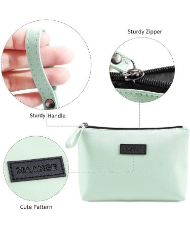 Small Cosmetic Pocket for Women | Waterproof PU Leather Makeup Bag - Cute Versatile Travel Organizer (Green) - Buy Online on SooperMarket.com