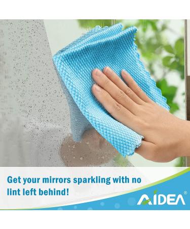 AIDEA Microfiber Glass Cleaning Cloths-8PK  Premium Microfiber Glass and Window Cleaner  Lint Free Quickly Clean Windows  Glasses  Windshields  Mirrors  Stainless Steel-12"x12" - Buy Online on SooperMarket.com