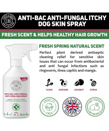Cooper And Gracie Antibacterial Anti Fungal Itchy Dog Spray - Itch Sooth - Animal Skin Itch 250ML - Buy Online on SooperMarket.com