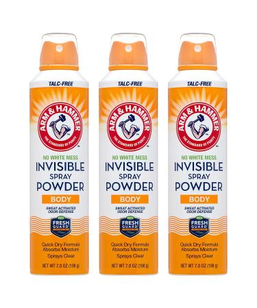Arm & Hammer Invisible Body Powder Spray Clear Talc-Free Body Odor & Sweat Control For Men & Women Spray Body Powder For Women And Men Arm And Hammer Body Spray Powder 7 Oz (3 Pack) 7 Fl Oz (Pack of 3)