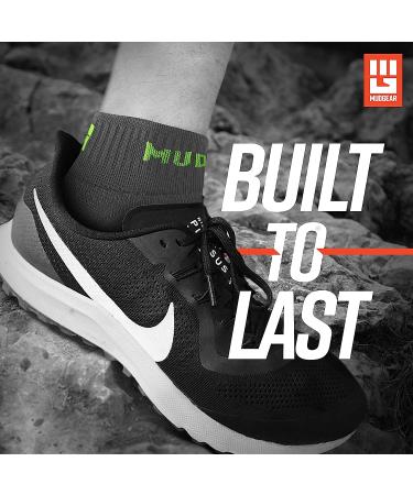 MudGear Quarter Length Trail Running Socks 2-Pack - Men and Women - Gray/Green - Medium - Perfect for Running, Hiking, Cycling and More - Buy Online on SooperMarket.com