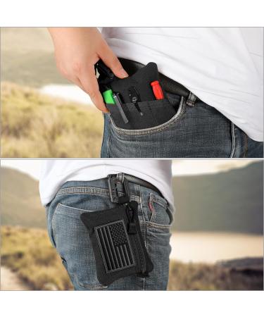 FRTKK Tactical Compact EDC Pouches - 2 Pack Military Molle Utility Organizer Coin Purse Keychain Credit Card Holder Waist Pack Black - Buy Online on SooperMarket.com