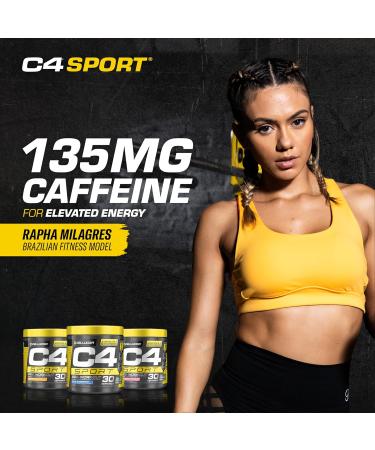C4 Sport Pre Workout Powder Blue Raspberry | Informed Choice Certified + Sugar Free Pre-Workout Energy Supplement for Men & Women | 135mg Caffeine + Creatine Monohydrate | 30 Servings Blue Raspberry PowderEnergy - Buy Online on SooperMarket.com