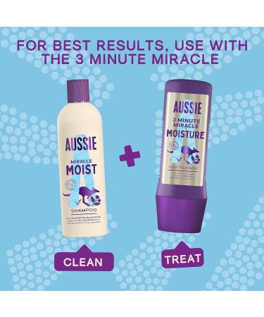 Aussie Miracle Moist Shampoo 300ml - Hydrating & Nourishing Hair Care | International Shipping Available - Buy Online on SooperMarket.com