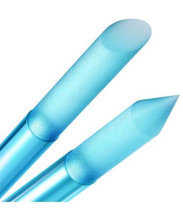 Glass nail shaver nail file - manicure stabbing professional precision file skin slide for cuticles grinding interface never uses real Czech quality of gladzy glass cuticle pusher - baby blue