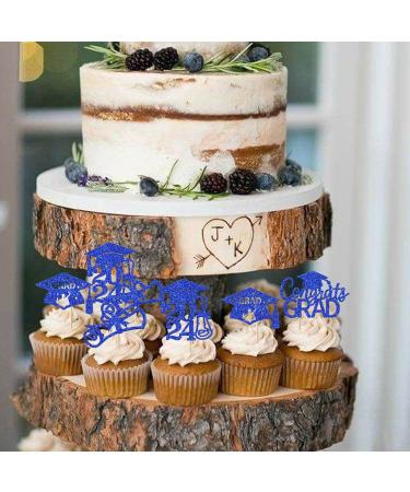 Rsstarxi 24 Pack 2024 Graduation Cupcake Toppers Glitter Congrats Grad 2024 Graduation Cap Diploma Cupcake Picks for Class of 2024 Graduation Theme Party Cake Decorations Blue - Buy Online on SooperMarket.com