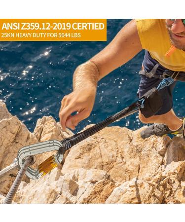 SOB Large Alloy Steel D-Ring Carabiner Clip - Heavy Duty Locking Carabiner for Hammock, Keychain, Camping & Hiking - Silver - Buy Online on SooperMarket.com