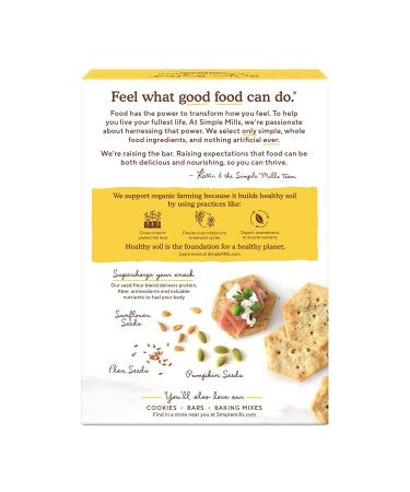 Simple Mills Organic Seed Crackers Garlic & Herb - Gluten Free, Vegan, Paleo Friendly Snacks - 4.25 oz (Pack of 6) - Buy Online on SooperMarket.com