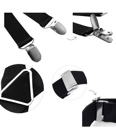 AXY Men's 35mm Wide Suspenders with 4 Strong Clips & Women's Black-Blue Variety | International Shipping - Buy Online on SooperMarket.com
