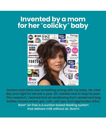 Bare Air-Free 8oz Twin + 2 Nipples by Bittylab | Perfe-Latch & Easy-Latch | Reduces Reflux, Colic, Gas, Fuss | For Breastfed & Bottle-Fed Babies | Easy Instructions - Buy Online on SooperMarket.com