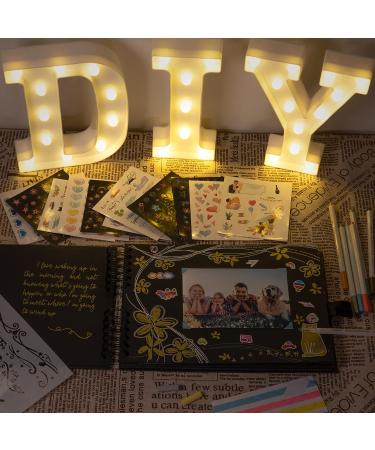 Bemece Scrapbook Album 12.6x8.3 Inch | 80 Pages | Extra Large DIY Handmade Album for Anniversary, Wedding, Travel | Black Card Design with Pen | Craft Paper Thick Scrapbook - Buy Online on SooperMarket.com