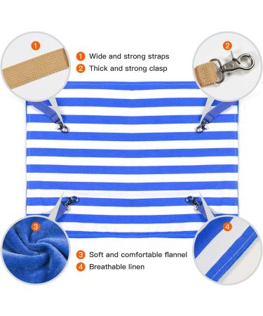 Whollyup Cat Hammock Bed - Soft Hanging Pet Bed for Kittens, Ferrets, and Small Pets | Royal Blue Stripe - Buy Online on SooperMarket.com