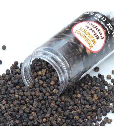 Whole Natural Dried Black Pepper Grown in India | 6.3 Oz (180 Grams) - Buy Online on SooperMarket.com