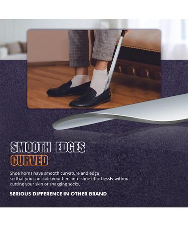 NINEMAX Long Handle Metal Shoe Horn 16.5 for Seniors, Men & Women (Pack of 2) - Buy Online on SooperMarket.com