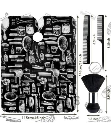 FEBSNOW Hair Cutting Cape Kit - Professional Waterproof Barber Cape with Neck Duster Brush | Adjustable Floral Hairdressing Supplies for Adults - Buy Online on SooperMarket.com