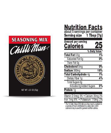 Chilli Man Chili Seasoning Mix 1.25oz (Pack of 24) - Premium Spice Blend - Buy Online on SooperMarket.com