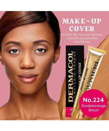 Dermacol Full Coverage Foundation - Matte Liquid Makeup SPF 30 Waterproof for Oily Skin & Acne Long-lasting 30g Color 224 - International Shipping Available - Buy Online on SooperMarket.com