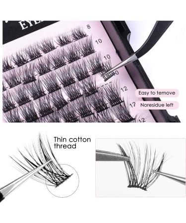Jsdoin Cluster Lashes 84 Pcs C/D Curl 8-16mm Length DIY Eyelash Extensions - Natural & Mega Styles - Buy Online on SooperMarket.com