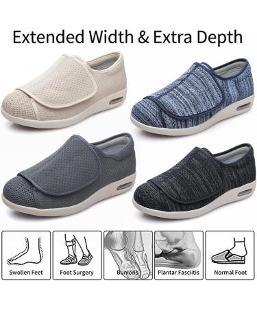 LGZY Women's Diabetic Shoes | Extra Wide Width Orthopedic Slippers for Swollen Feet | Memory Foam | Dark Gray - Size 39 EU - Buy Online on SooperMarket.com
