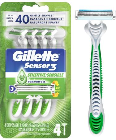 Gillette Sensor3 Men's Disposable Razor Bundle | Sensor3 and Sensor3 Sensitive (4 Razors Each) Razor + Razor 4 Count 4 Count (Pack of 1) - Buy Online on SooperMarket.com