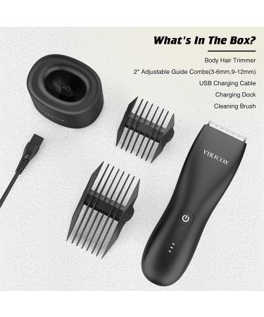 VIKICON Electric Groin Hair Trimmer and Body Groomer for Men - Waterproof Wet/Dry Hair Clippers with Replaceable Ceramic Blades - Male Hygiene Razor - Buy Online on SooperMarket.com
