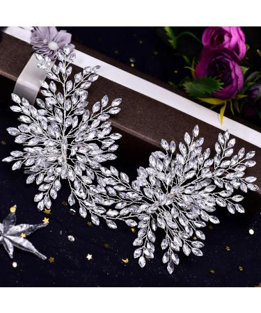 Bridal Wedding Hair Comb - Rhinestone Headpiece for Bride in Silver | Crystal Hair Accessories for Women and Girls - Buy Online on SooperMarket.com