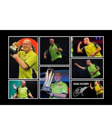 RJR PRINTS Michael Van Gerwen Darts Signed 12x8 Photo Print Pre-Printed Autograph Gift