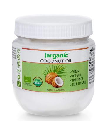 Organic Coconut Oil 500ml for Cooking Baking Hair Skin Body Face - Extra Virgin Natural Pure Cold-Pressed Unrefined - Vegan Keto Paleo Gluten Free
