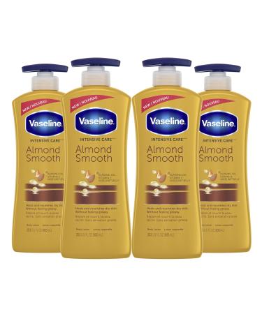 Vaseline Intensive Care Hand and Body Lotion for Rich Moisturization Almond Smooth Skin Care to Moisturize Deeply 20.3 oz 4 Count