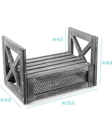 Rustic Grey Wooden Laundry Detergent Holder | Space-Saving Farmhouse Organizer with Easy-Clean Drip Tray for Modern Home Decor - Buy Online on SooperMarket.com