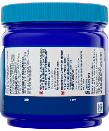 Vicks VapoRub Nasal Decongestant Cough Suppressant Relief from Cold Aches & Pains Chest Rub Ointment Original scent 170 g/190 mL 190 mL Original - Buy Online on SooperMarket.com