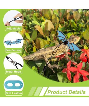 Betinyar Bearded Dragon Carrier Sling Adjustable Bearded Dragon Leash with Wings Pet Carrier Backpack Blue - Buy Online on SooperMarket.com