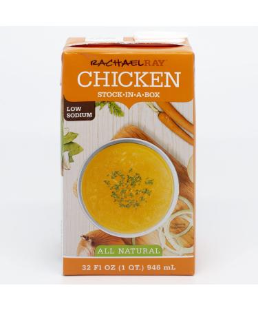 Rachael Ray | All Natural Low Sodium Chicken Stock, 32oz. | Healthy Natural Alternative to Broth | 6-PACK