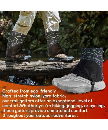 Pilipane Trail Gaiters Low Gaupche Unisex | Water-Resistant Hiking Ankle Gaiters for Men & Women - Yellow Army Green | Optimal Protection for Outdoor Adventures - Buy Online on SooperMarket.com