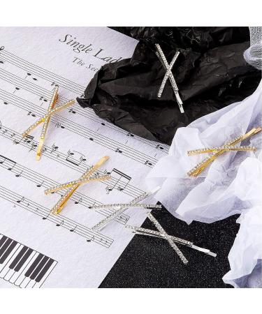 10-Piece Rhinestone X-Shaped Hair Pins | Cute & Shiny Hair Accessories for Women & Girls - 2 Colors - Buy Online on SooperMarket.com