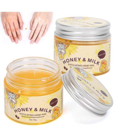 2pcs Hand Mask Milk & Honey Peel Off Hand Wax Moisturizing Mask Exfoliating Hand Wax Mask for Dry Hands Skin Nourish Hydrating Whitening Skincare Gift For Women