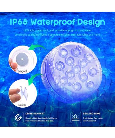 Buy Aled Light Underwater LED RGB Lights - 4 Waterproof Multi-Color Pond Lights with Remote Control & Suction Cups for Fish Tank & Vase Decoration - Buy Online on SooperMarket.com